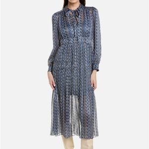 Traffic People Dalliance Blue Beige midi dress. Size small. NWT